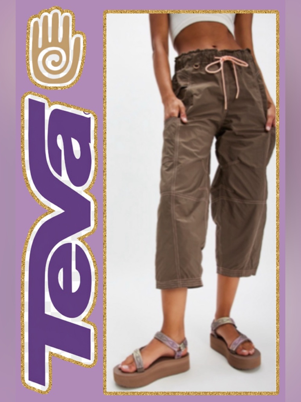 NWT Teva x Free People Flatform Universal Sunscape Sandals Neutral Sz 9